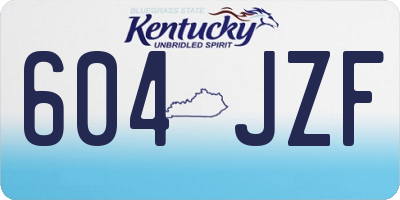 KY license plate 604JZF