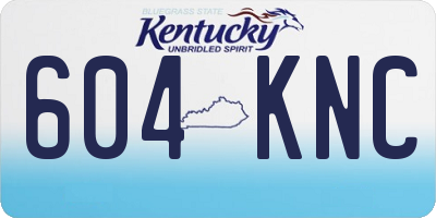 KY license plate 604KNC
