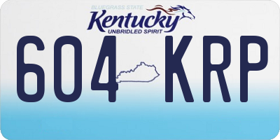 KY license plate 604KRP