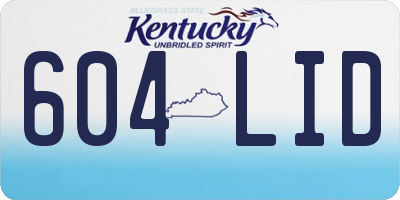 KY license plate 604LID