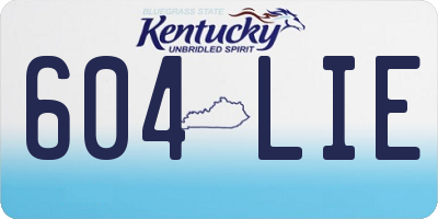KY license plate 604LIE