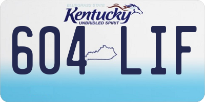 KY license plate 604LIF