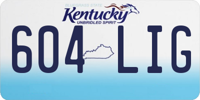 KY license plate 604LIG