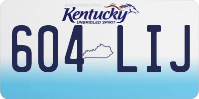 KY license plate 604LIJ
