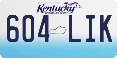 KY license plate 604LIK