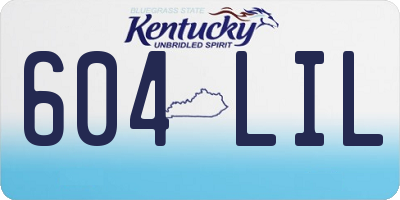 KY license plate 604LIL
