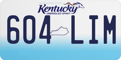 KY license plate 604LIM