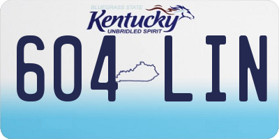 KY license plate 604LIN