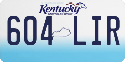 KY license plate 604LIR