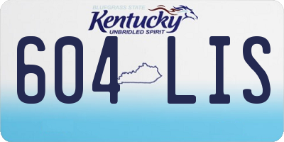 KY license plate 604LIS