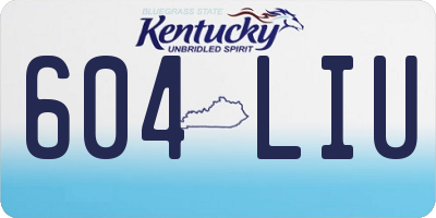 KY license plate 604LIU