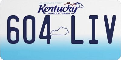 KY license plate 604LIV