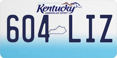 KY license plate 604LIZ