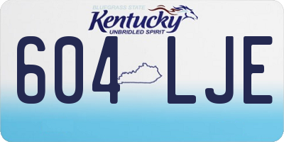 KY license plate 604LJE