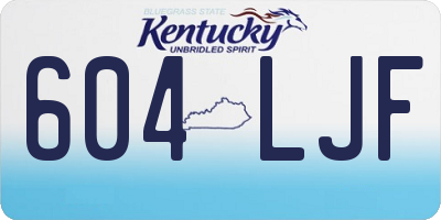 KY license plate 604LJF