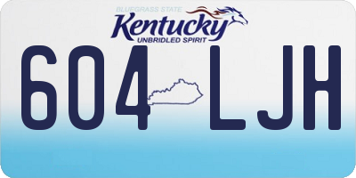 KY license plate 604LJH