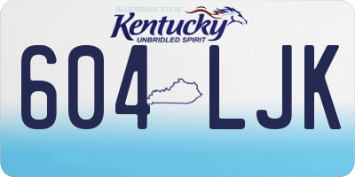 KY license plate 604LJK