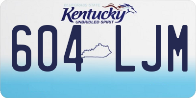 KY license plate 604LJM