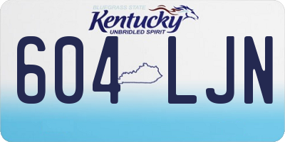 KY license plate 604LJN