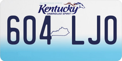 KY license plate 604LJO