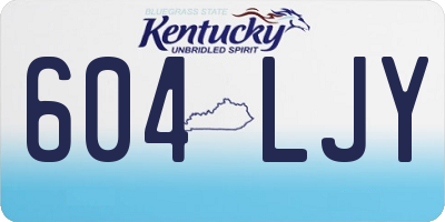 KY license plate 604LJY
