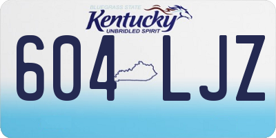KY license plate 604LJZ