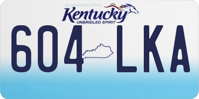 KY license plate 604LKA
