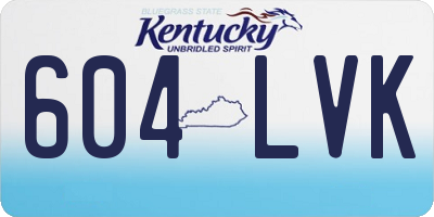 KY license plate 604LVK