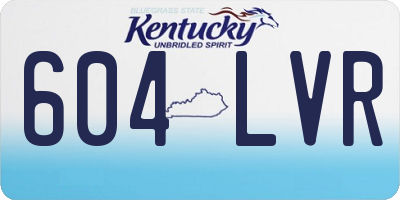 KY license plate 604LVR