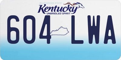 KY license plate 604LWA