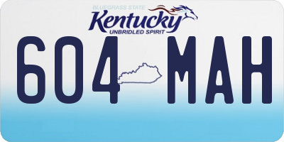 KY license plate 604MAH