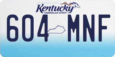 KY license plate 604MNF