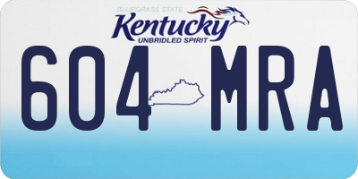 KY license plate 604MRA