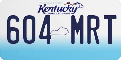 KY license plate 604MRT