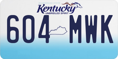 KY license plate 604MWK