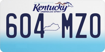 KY license plate 604MZO
