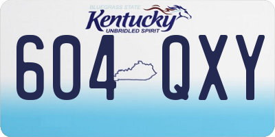 KY license plate 604QXY