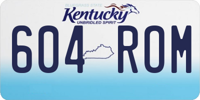 KY license plate 604ROM