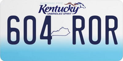 KY license plate 604ROR