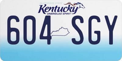 KY license plate 604SGY