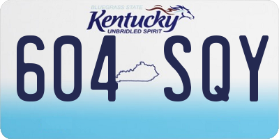 KY license plate 604SQY