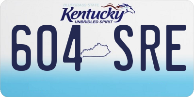 KY license plate 604SRE