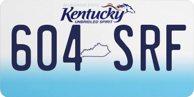 KY license plate 604SRF