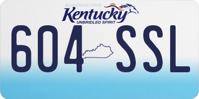 KY license plate 604SSL