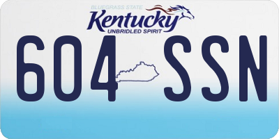 KY license plate 604SSN