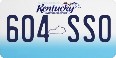KY license plate 604SSO