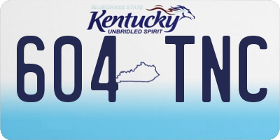 KY license plate 604TNC
