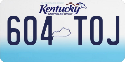 KY license plate 604TOJ