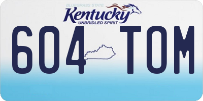 KY license plate 604TOM