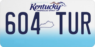 KY license plate 604TUR